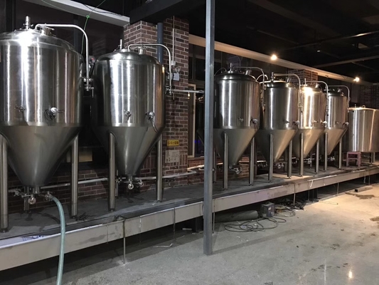 2000L Large Scale Brewing Equipment 304 Sanitary Pumps With VFD Controls