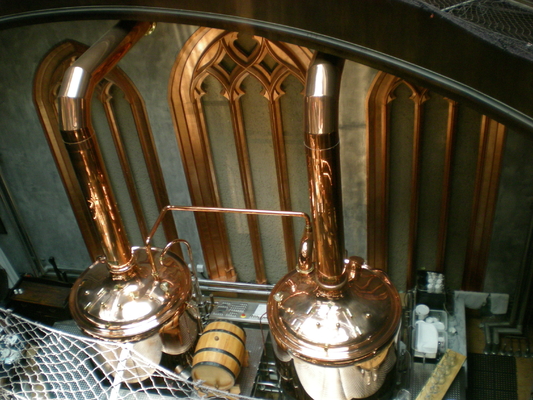 Semi Auto Steam Copper Brewing Equipment , 500L Microbrewery Machine