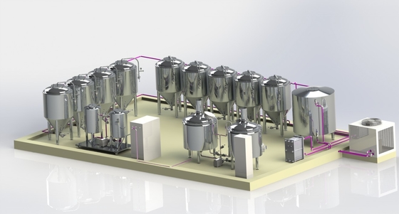 Shockproof Electric Commercial Microbrewery Equipment Semi Auto Control Panel