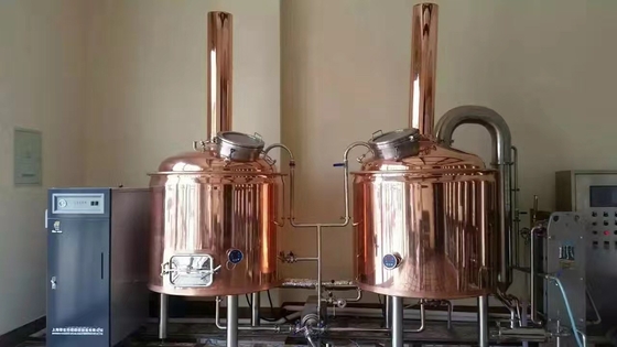 PLC Control Copper Beer Small Home Brewing Systems , Mini Beer Brewery Equipment