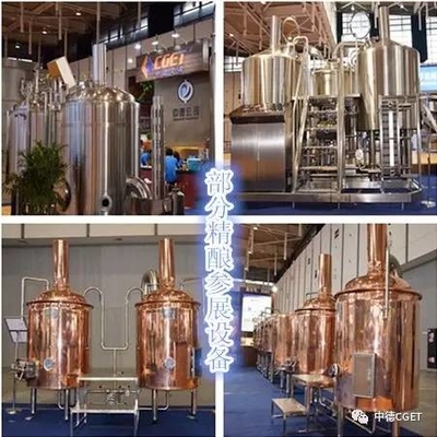 PLC Control Copper Beer Small Home Brewing Systems , Mini Beer Brewery Equipment