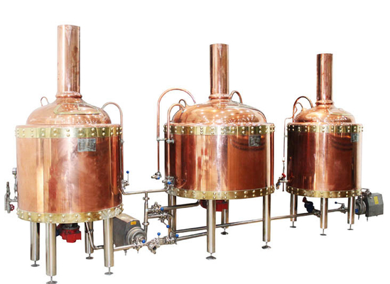 PLC Control Copper Beer Small Home Brewing Systems , Mini Beer Brewery Equipment