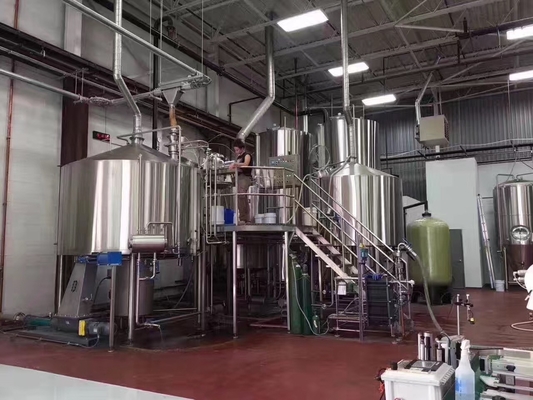 Four Vessel Craft Beer Brewing Equipment Stainless Steel Steam Heating