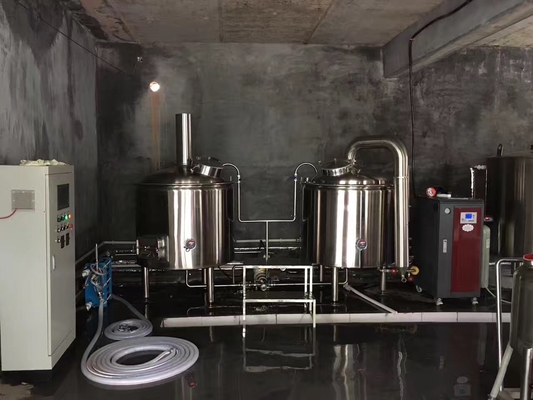 500L 2 Vessel Craft Beer Brewing Equipment Turnkey Microbrewery Systems