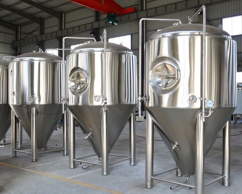 220V / 380V Stainless Steel Home Brewing Equipment Ss Conical Fermenter