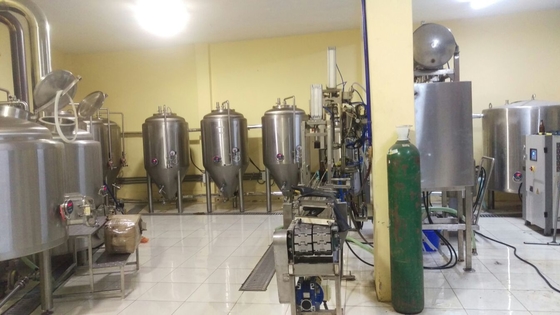 3.5bbl direct-fire brewhouse Small Commercial Brewing Equipment Fitted In One 40Hq Container Direct Heating