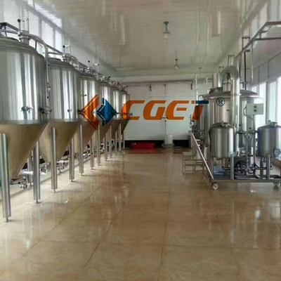 SU304 Copper Turnkey Microbrewery Equipment PLC Control Anti Corrosion brewpub brewhouse