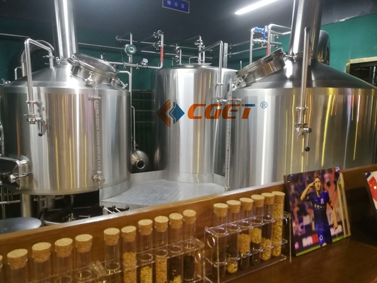 SUS 304 Craft Beer Brewing Equipment 500L Brewing System With ISO CE Certificated for Rusina